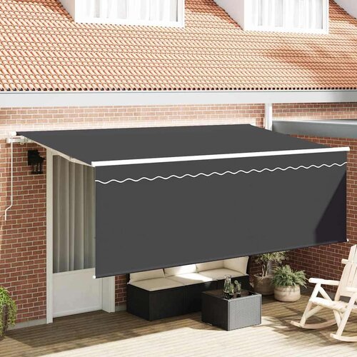  Skrovita tenda Antracit 350 x 200 cm Poliester i aluminij Cene