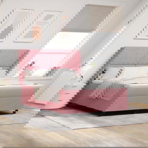  Box Spring postelja z vzmetnico Roza 160x200 cm Žamet, (22050600) Cene