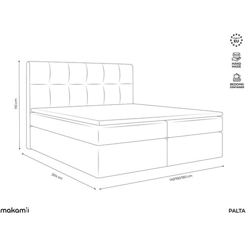 Makamii Svetlo siva boxspring postelja s prostorom za shranjevanje 160x200 cm Palta &amp;ndash; Slike