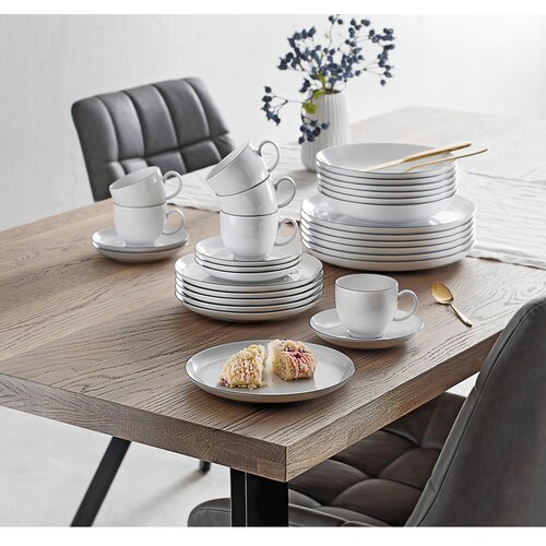 Seltmann Weiden KOMBINIRANI SERVIS Lido Black Line porcelan Slike