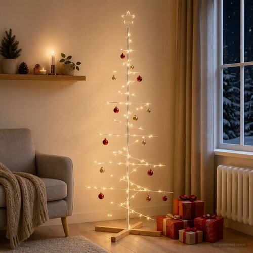  Metalna božićna jelka KUOPIO 180 cm Čelik Bijela - 180 cm Bijela bez LED svjetala Cijene