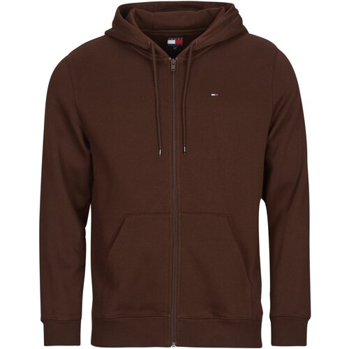 Tommy Jeans Puloverji TJM REG S FLAG ZIP THRU EXT Kostanjeva Slike