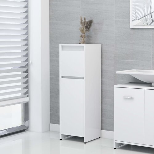 The Living Store Kopalni&amp;scaron;ka omarica bela 30x30x95 cm iverna plo&amp;scaron;ča - Kopalni&amp;scaron;ka Omarica, (21436765) Slike