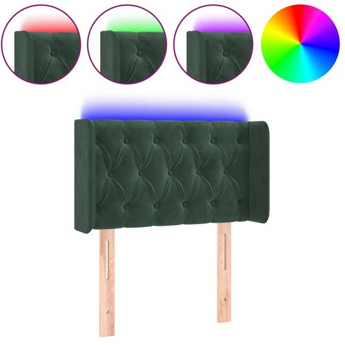 Maison Chic led posteljno vzglavje - vzglavna omarica - nočna omarica temno zeleno 83x16x78/88 cm žamet, (21712361) Slike