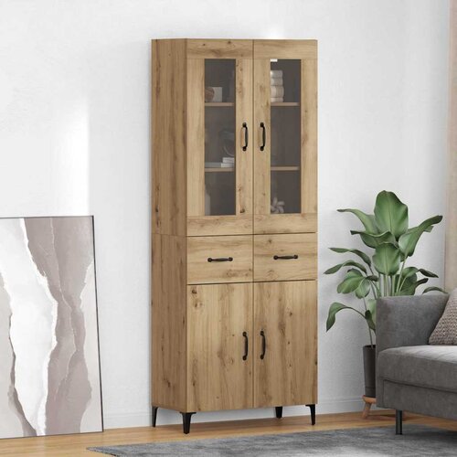 vidaXL Visok predalnik Umetni hrast 69,5 x 34 x 180 cm Konstruiran les Cene