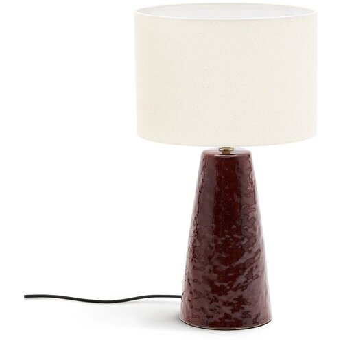 Kave Home Crvena/bijela stolna lampa s tekstilnim sjenilom (visina 49 cm) Drava &ndash; Cijene