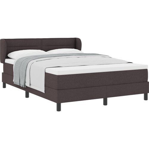 vidaXL Box Spring postelja s podlogo Temno rjava 140x200 cm Tkanina, (22052721) Cene