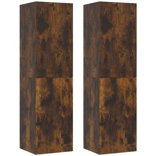vidaXL Stenska TV omarica 2 kosa dimljeni hrast 30,5x30x110 cm, (20732770) Cene