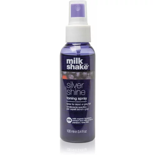 Milk Shake Silver Shine Toning Spray sprej za toniranje za plavu i sijedu kosu 100 ml