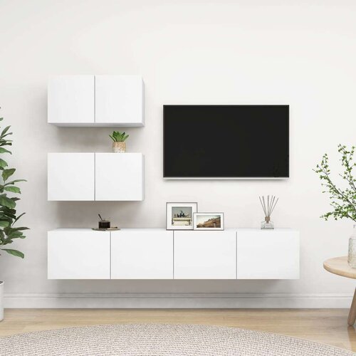  4-dijelni set TV ormarića bijeli od iverice Cijene