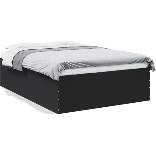 VidaXL Okvir kreveta crni 140 x 200 cm od konstruiranog drva Slike
