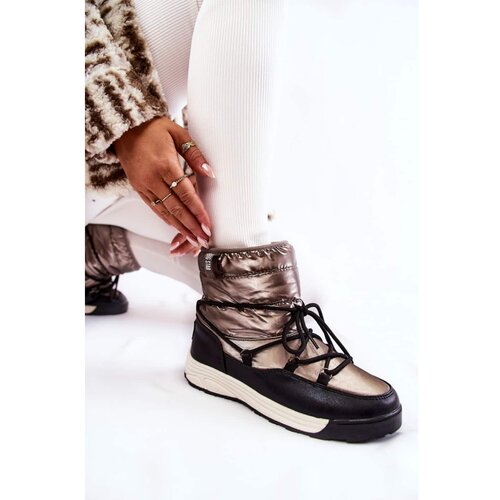 Big Star Women's snow boots Memory Foam KK274275 Silver-Black Cene