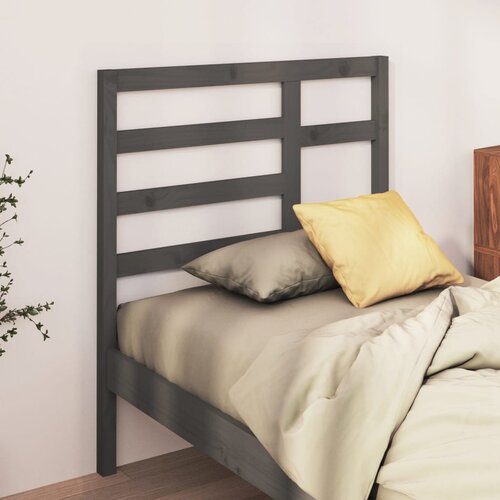 vidaXL Posteljno vzglavje sivo 96x4x104 cm trdna borovina Cene