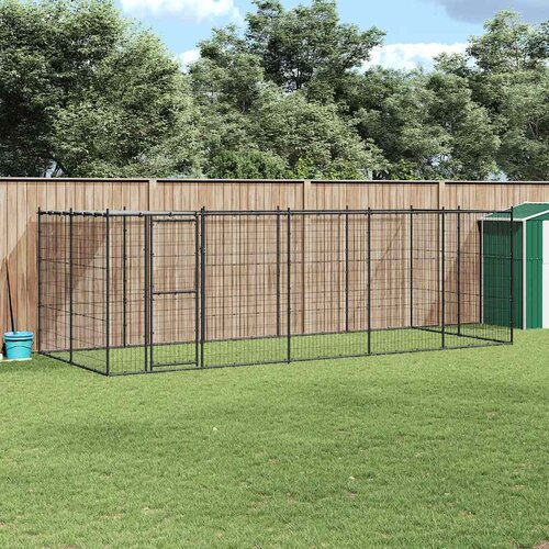  kavez za pse s krovom čelični 12,1 m² Cene