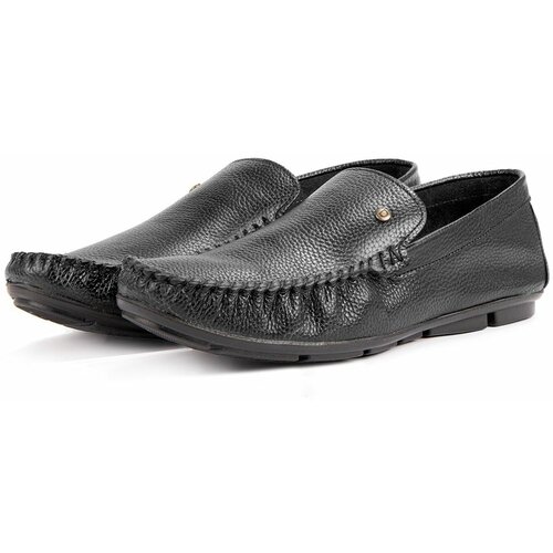 Ducavelli Attic Genuine Leather Men's Casual Shoes, Roque Loafers Black. Cene