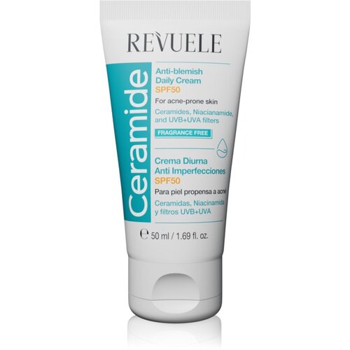 Revuele Ceramide Anti-Blemish Daily Cream dnevna za&amp;scaron;čitna krema za problematično kožo, akne SPF 50 50 ml Slike