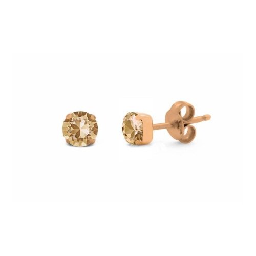 Victoria Cruz celina light topaz rose gold mindjuše sa swarovski kristalom ( a3736-06st ) Slike