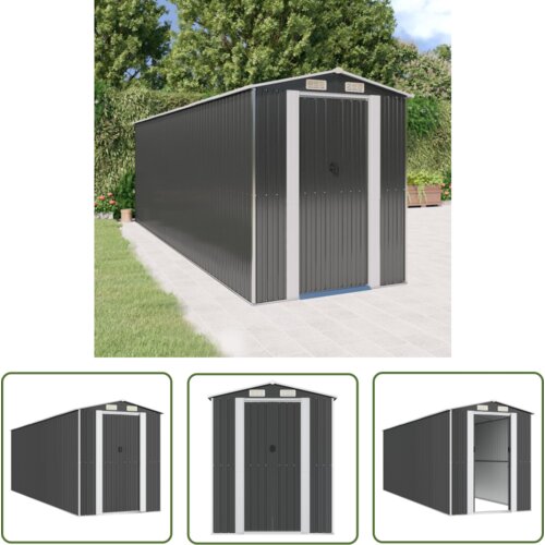  The Living Store Vrtna lopa antracitna 192x606x223 cm pocinkano jeklo - Vrtna Lopa, (21745179) Cene
