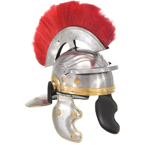 vidaXL Rimska vojaška čelada starinska kopija LARP srebrno jeklo