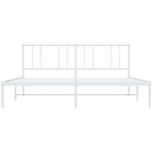  Metalni okvir za krevet s uzglavljem bijeli 183x213 cm Slike