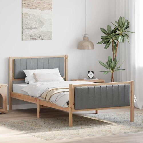  Okvir kreveta s uzglavljem Smeđa i svijetlo siva 100 x 200 cm Cijene