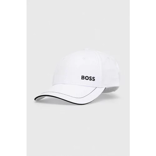 Boss Bombažna bejzbolska kapa GREEN bela barva
