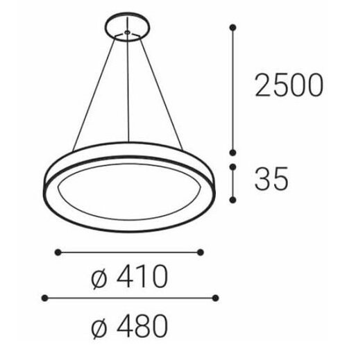  LED2 - LED luster na sajli BELLA SLIM LED/38W/230V 3000/4000K bela Slike