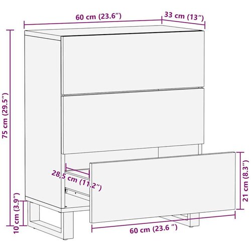  Kreveta Smeđa 60 x 33 5 x 75 cm Čvrsto drvo manga Slike