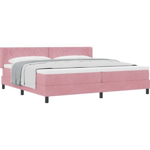 VidaXL Boxspring - Krevet s oprugama i madracem Crni 100x200 cm Bar&amp;scaron;un Ružičasta Slike