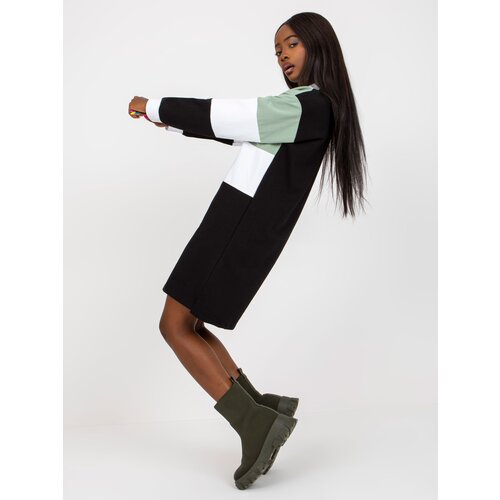 RUE PARIS Dress-RV-SK-8072.20P-Black-Green Cene
