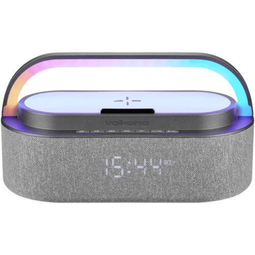 Volkano zvučnik+alarm+wireless punjač za mob dawn VK-3132-GR Slike