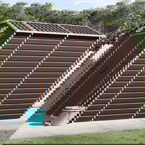 VidaXL Vrtna lopa rjava 191x215x198 cm pocinkano jeklo Slike