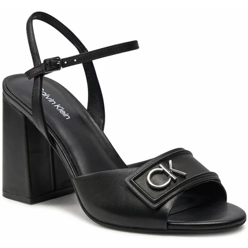 Calvin Klein Sandali Heel Sandal 85 Relock Lth HW0HW01937 Črna