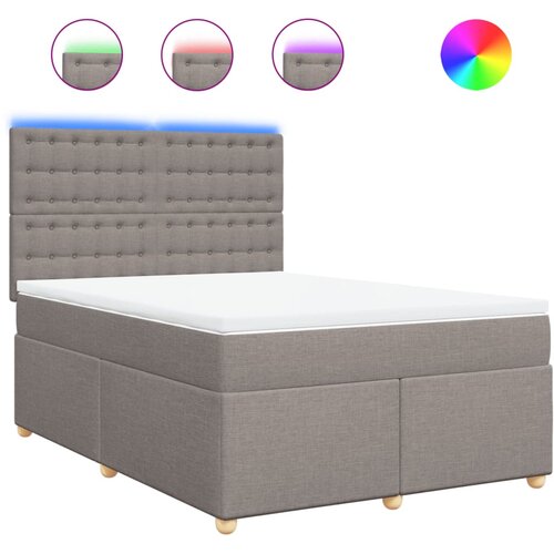 vidaXL Box spring postelja z vzmetnico taupe 140x200 cm blago, (21310167) Cene