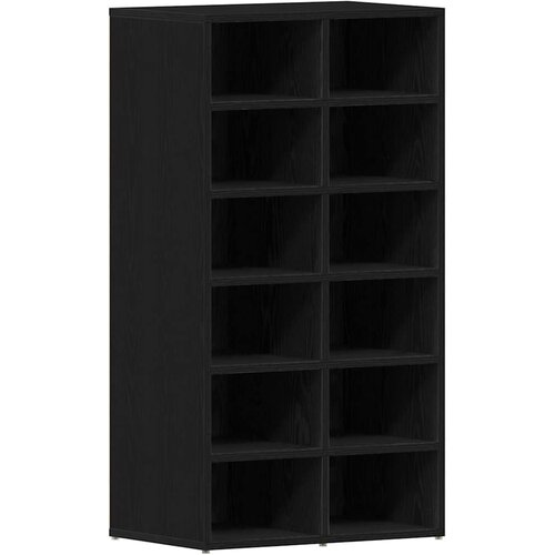 vidaXL stojalo za čevlje črni hrast 54x34x100,5 cm inženirski les Cene