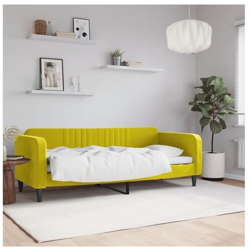 VidaXL Raztegljiva postelja rumena 80x200 cm žamet Slike