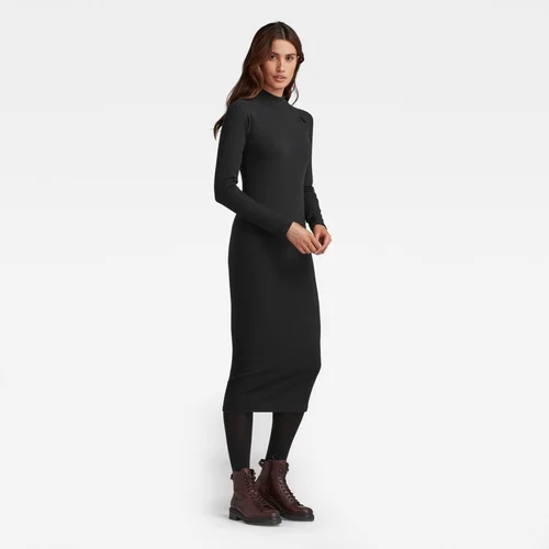 G-star Šaty - Slim rib hidden pt dress black