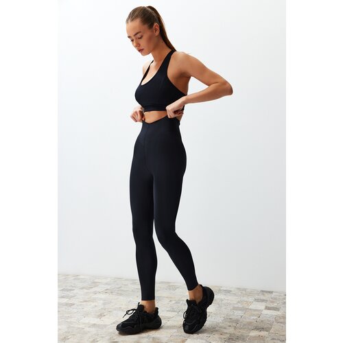 Trendyol Black Premium 2nd Layer with Extra Tummy Tuck Push Up Full Length Knitted Sports Leggings Slike