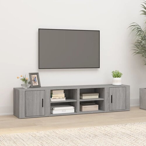 VidaXL TV omarica 2 kosa siva sonoma 80x31,5x36 cm inženirski les Slike