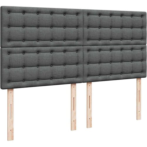 VidaXL Otomanski krevet s madracem i LED tamnosivi 160x200cm tkanine Slike