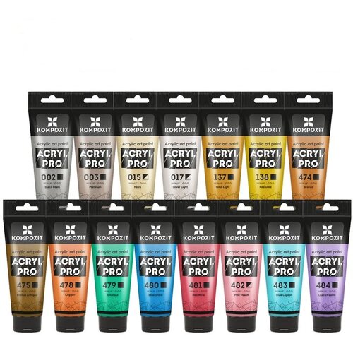 Komplet Set metalik akrilnih boja ACRYL PRO Kompozit 15x75 ml Cijene