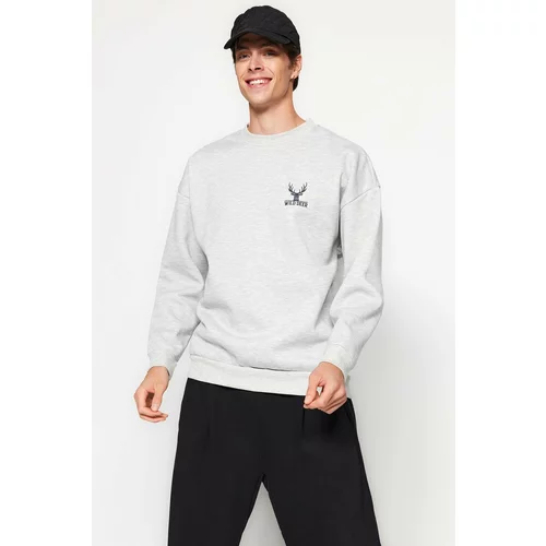 Trendyol Sweatshirt - Gray - Oversize