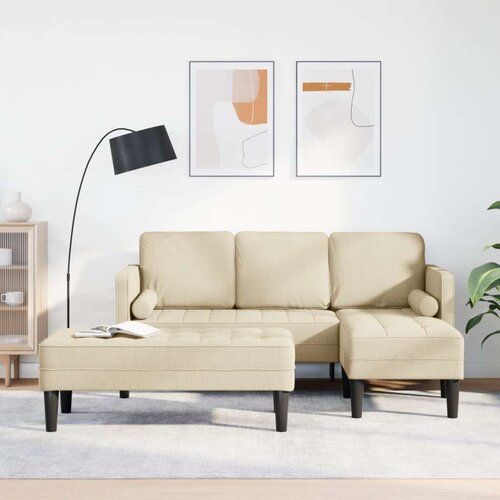  set 2 kosa sofa z blazinami krem tkanina, (22094670) Slike
