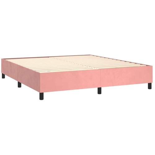 vidaXL Box spring postelja z vzmetnico roza 180x200 cm žamet Cene