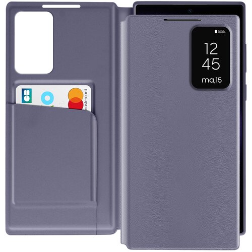 Avizar Usnjeno ohi&scaron;je za Galaxy S23 Ultra Display Window Card Holder, Lavanda, (5000015878) Cene