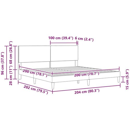  Okvir za krevet s uzglavljem Plava 200 x 200 cm Tkanina - Plava 200 x 200 cm Slike