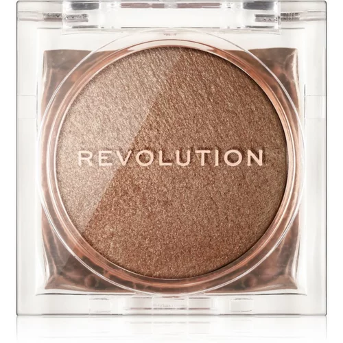 Makeup Revolution Beam Bright kompaktni pudrasti osvetljevalec odtenek Bronze Baddie 2,45 g