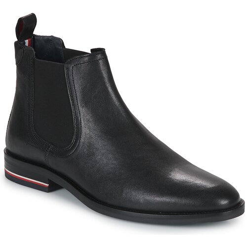 Tommy Hilfiger Pol&amp;scaron;kornji Signature Hilfiger Lth Chelsea Črna Slike