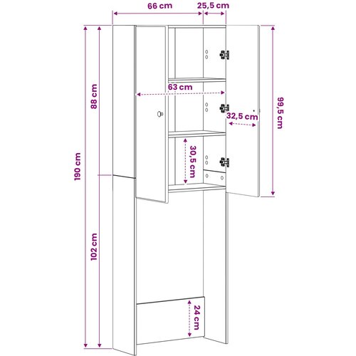  Kabinetska WC BREDA Betonska siva 66 x 25,5 x 190 cm Slike