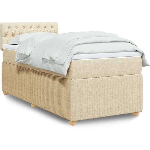  Box spring postelja z vzmetnico krem 80x200 cm blago, (21308421) Cene
